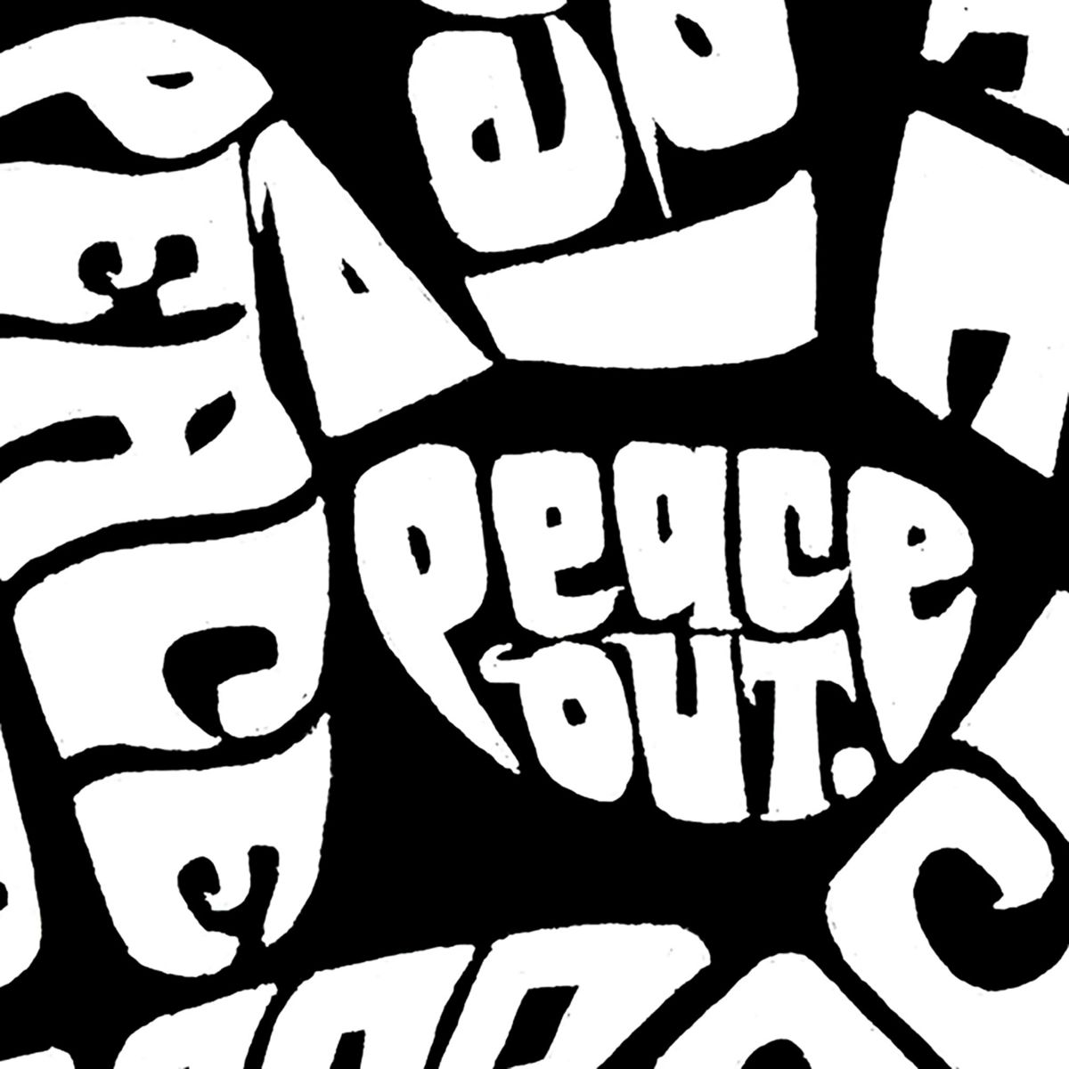 Womens Plus Size Word Art V-Neck - Peace Out
