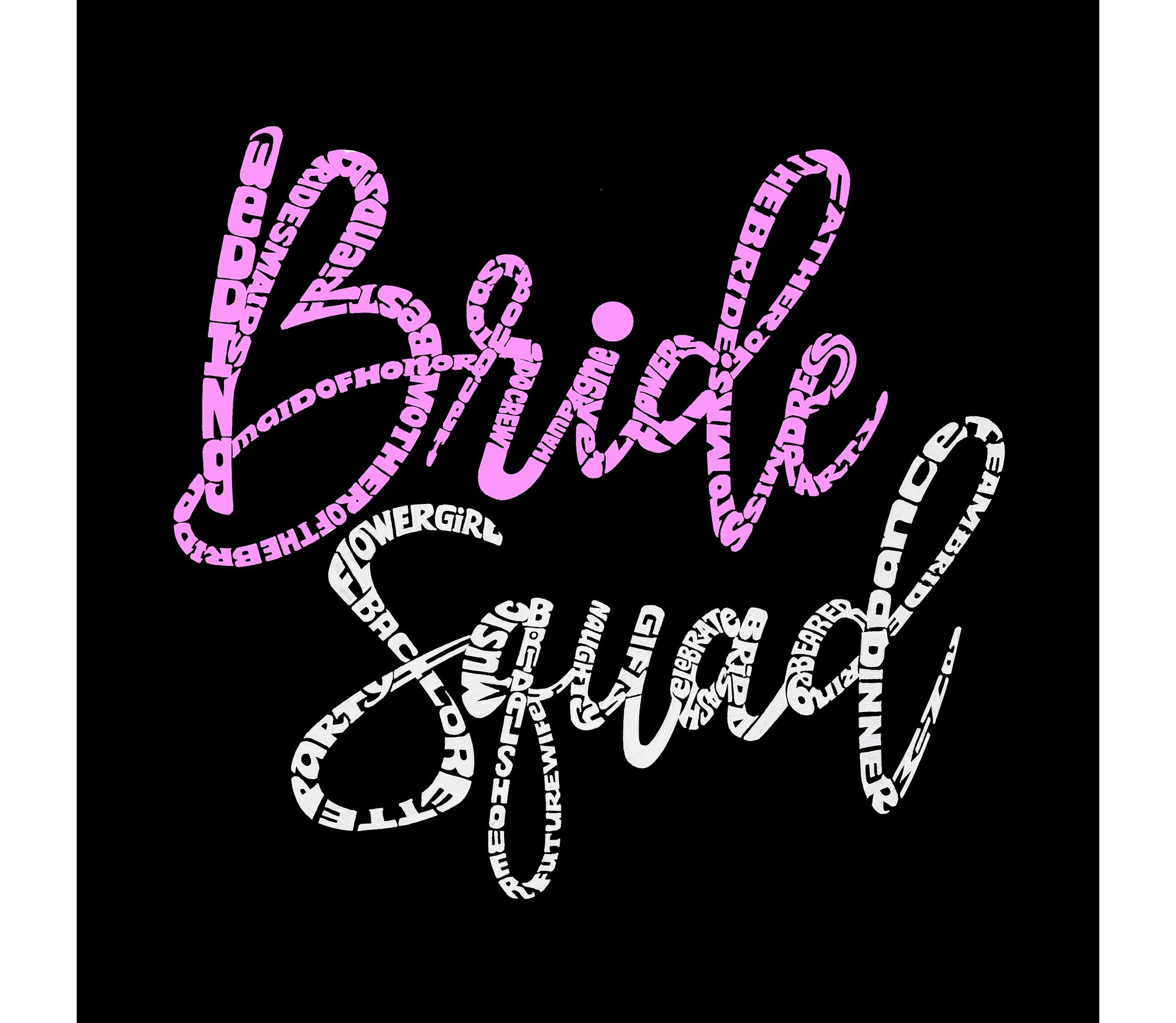 Womens Plus Size Word Art V-Neck - Bride Squad