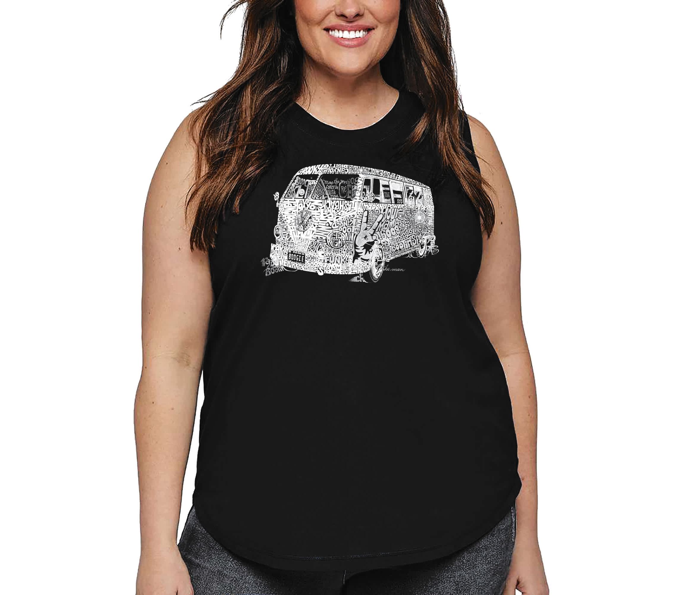 Womens Plus Size Word Art Tank Top - THE 70S