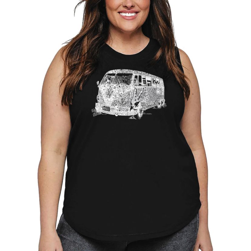 Womens Plus Size Word Art Tank Top - THE 70S