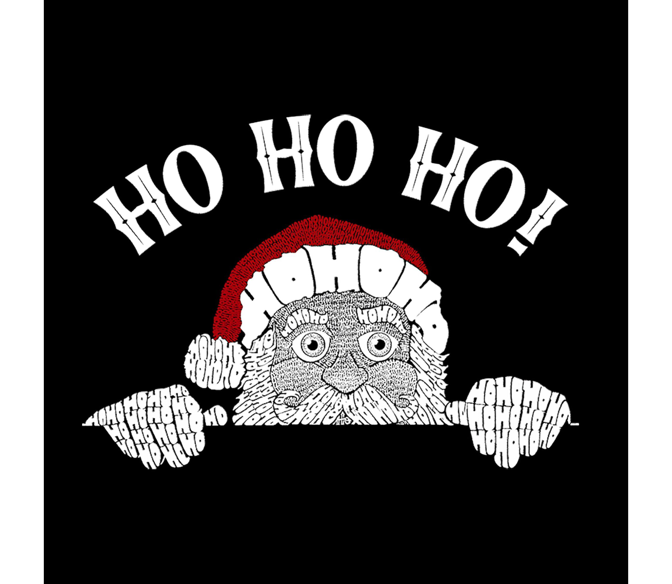 Peeking Santa - Womens Plus Size Word Art T-Shirt