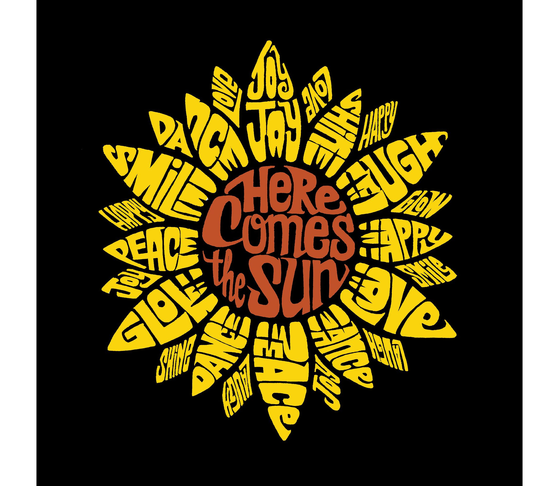 Womens Plus Size Word Art V-Neck - Sunflower