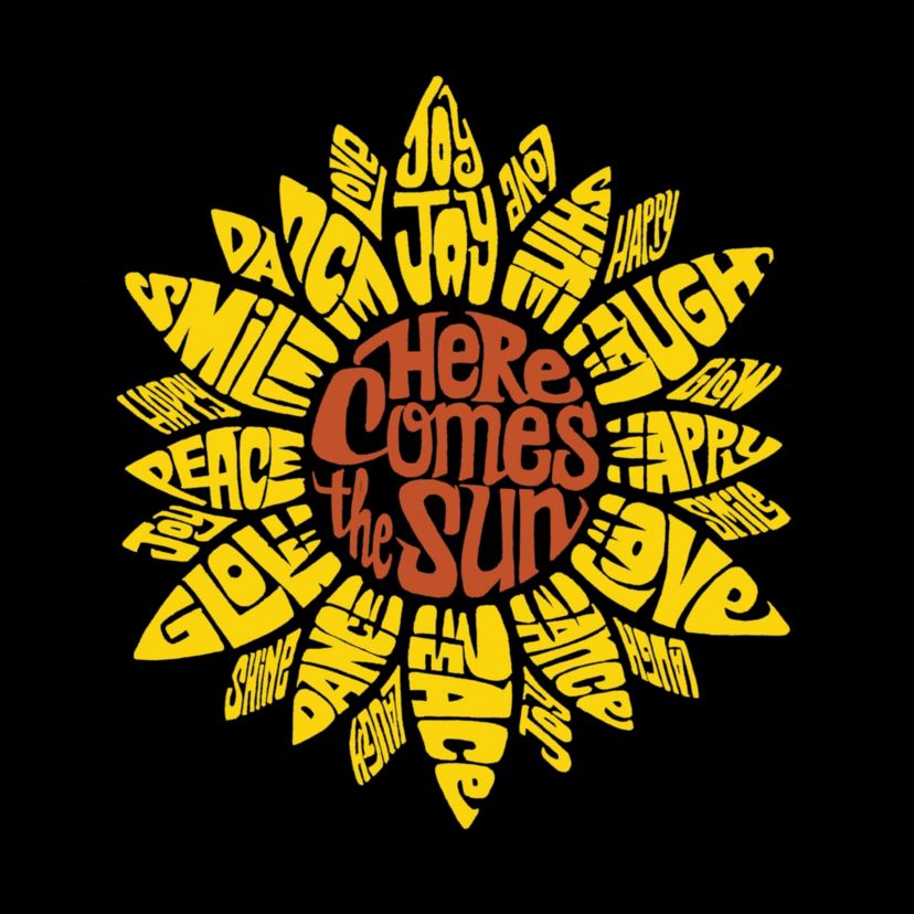 Womens Plus Size Word Art V-Neck - Sunflower