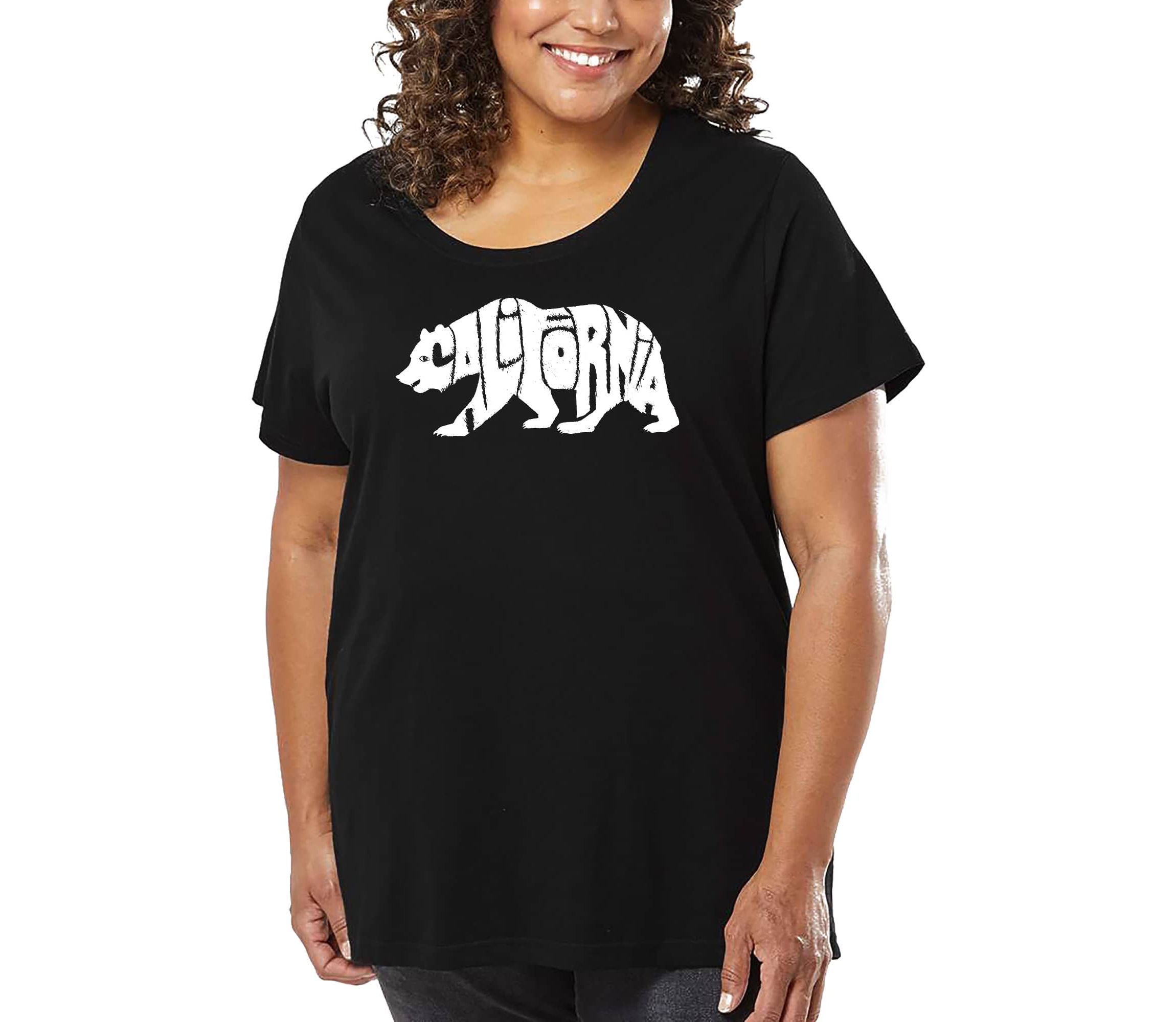 Womens Plus Size Word Art T-shirt - California Bear