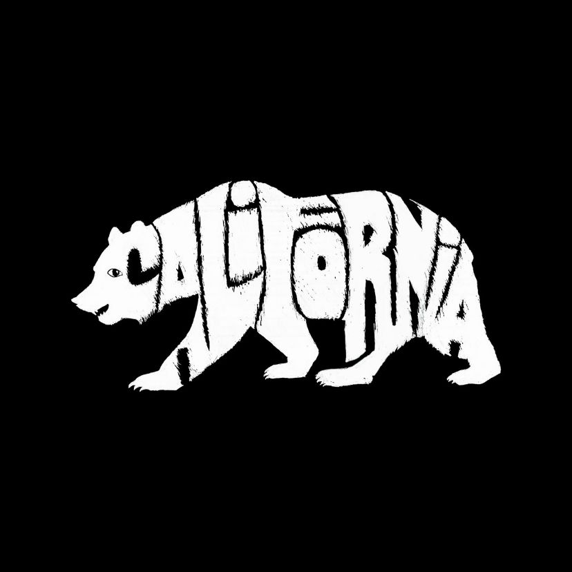 Womens Plus Size Word Art T-shirt - California Bear