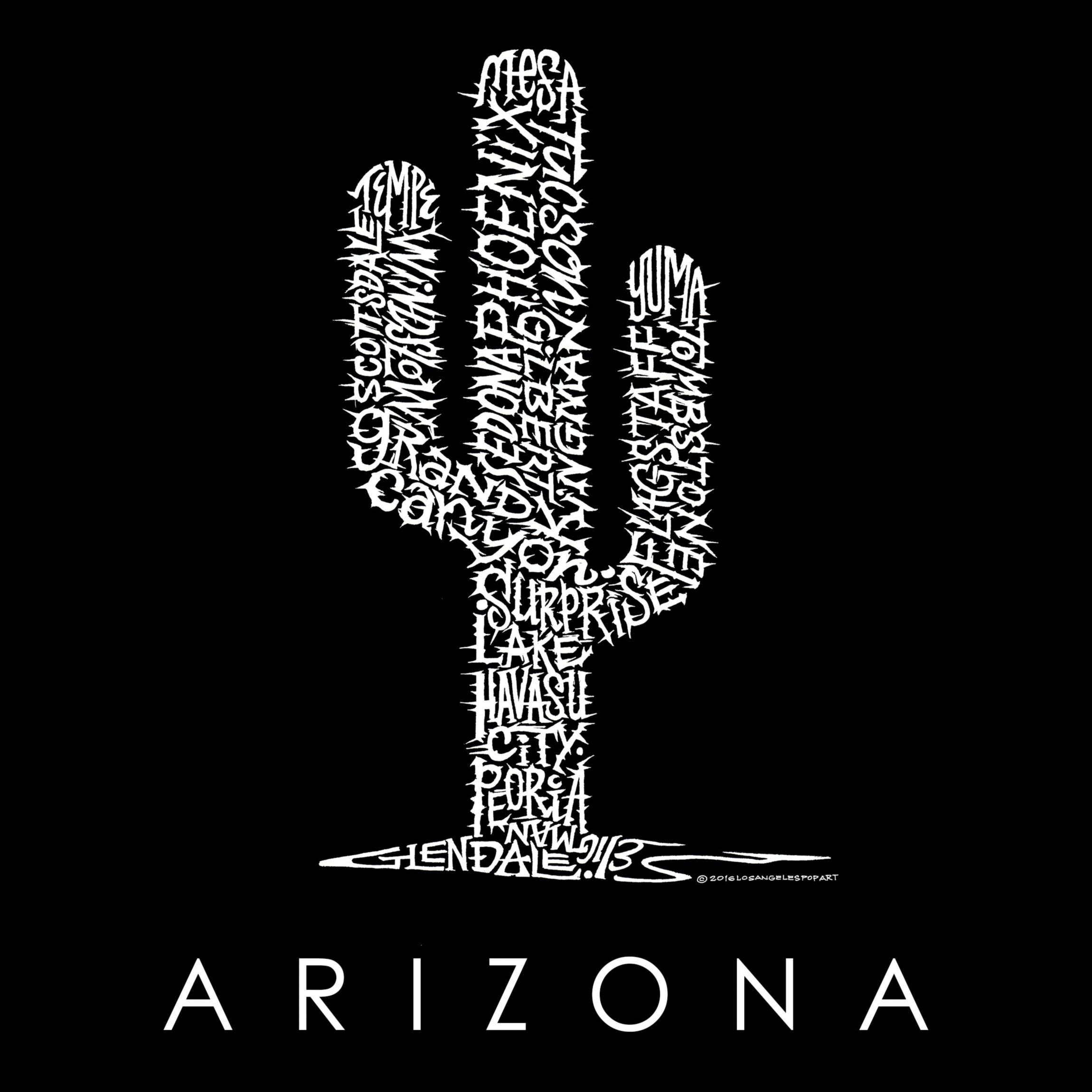 Womens Plus Size Word Art V-Neck - Arizona Cities