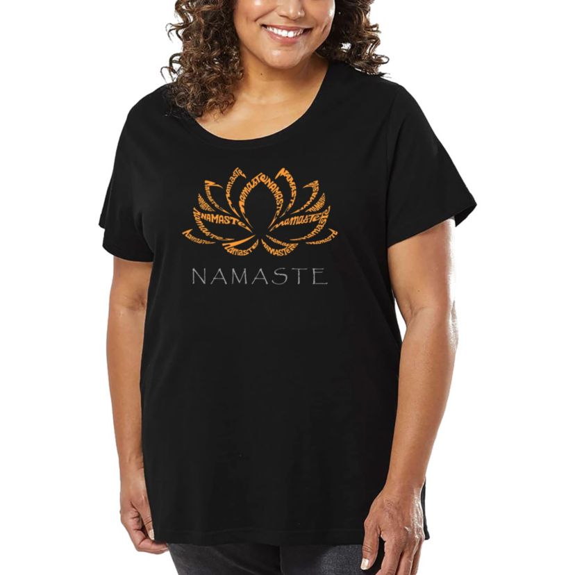 Womens Plus Size Word Art T-shirt - Namaste
