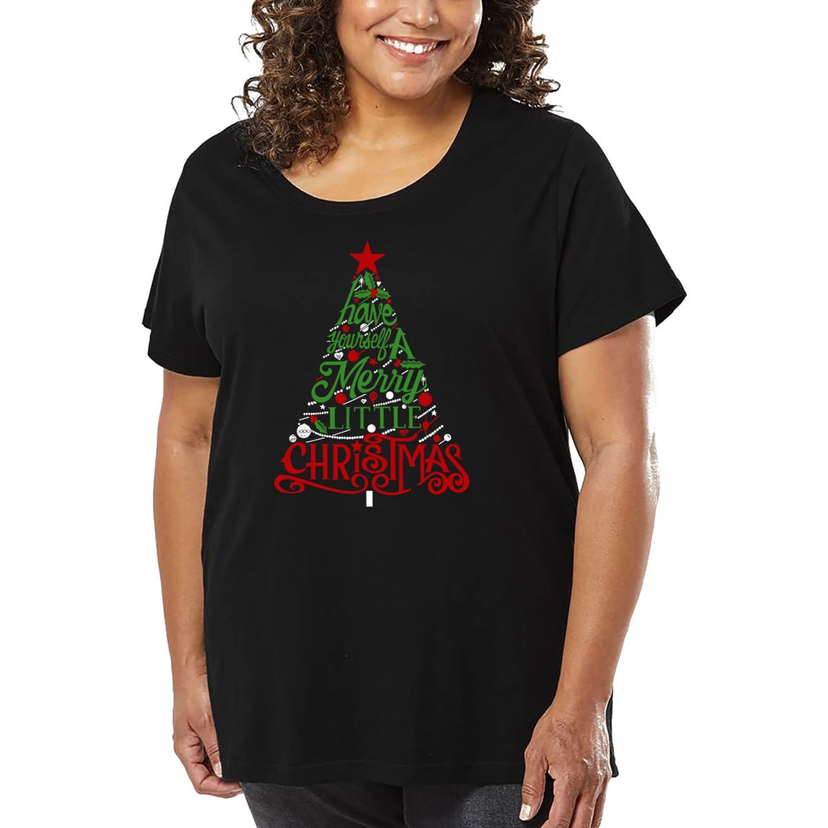 Have Yourself a Merry Little Christmas - Womens Plus Size Word Art T-Shirt