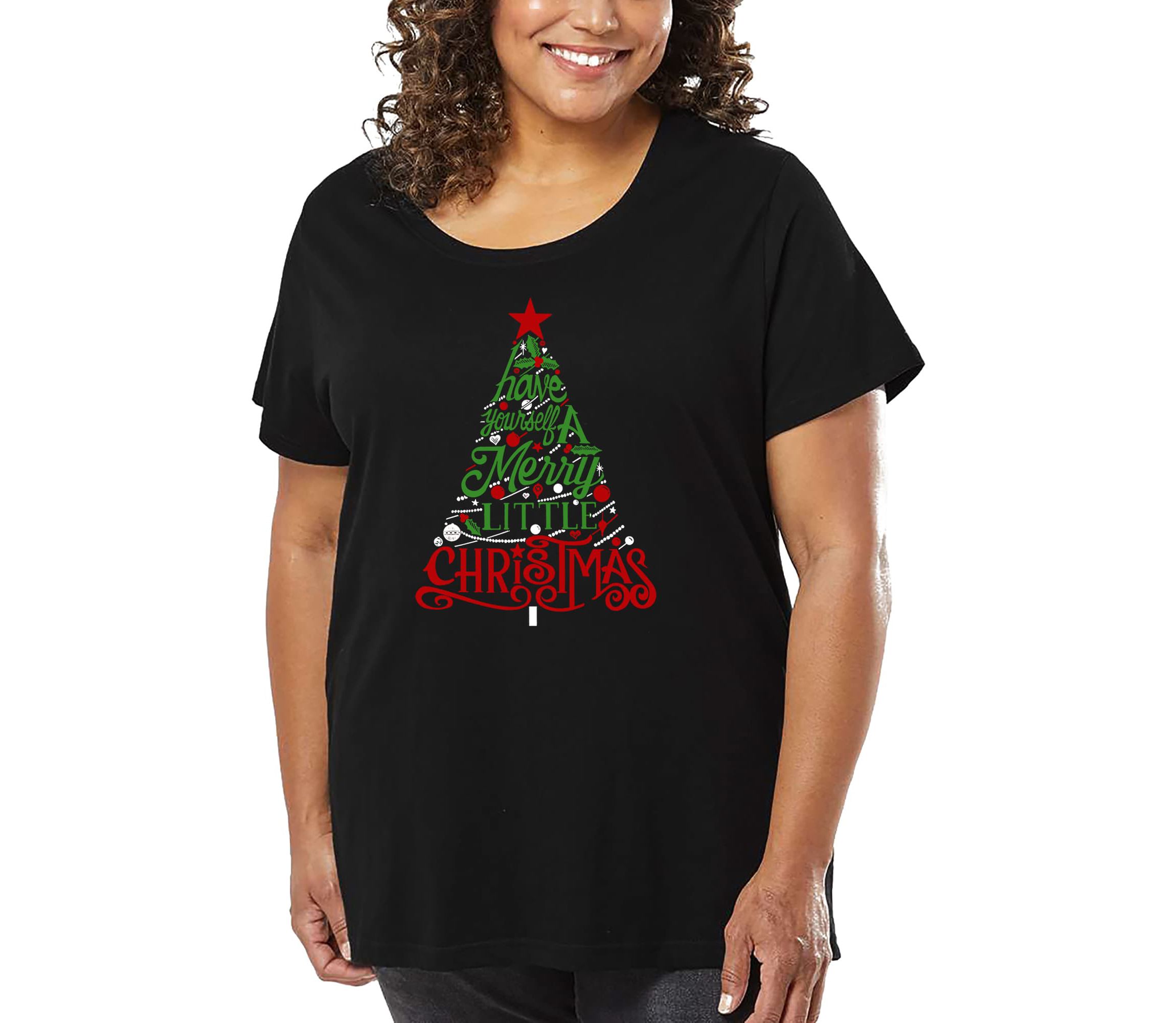 Have Yourself a Merry Little Christmas - Womens Plus Size Word Art T-Shirt