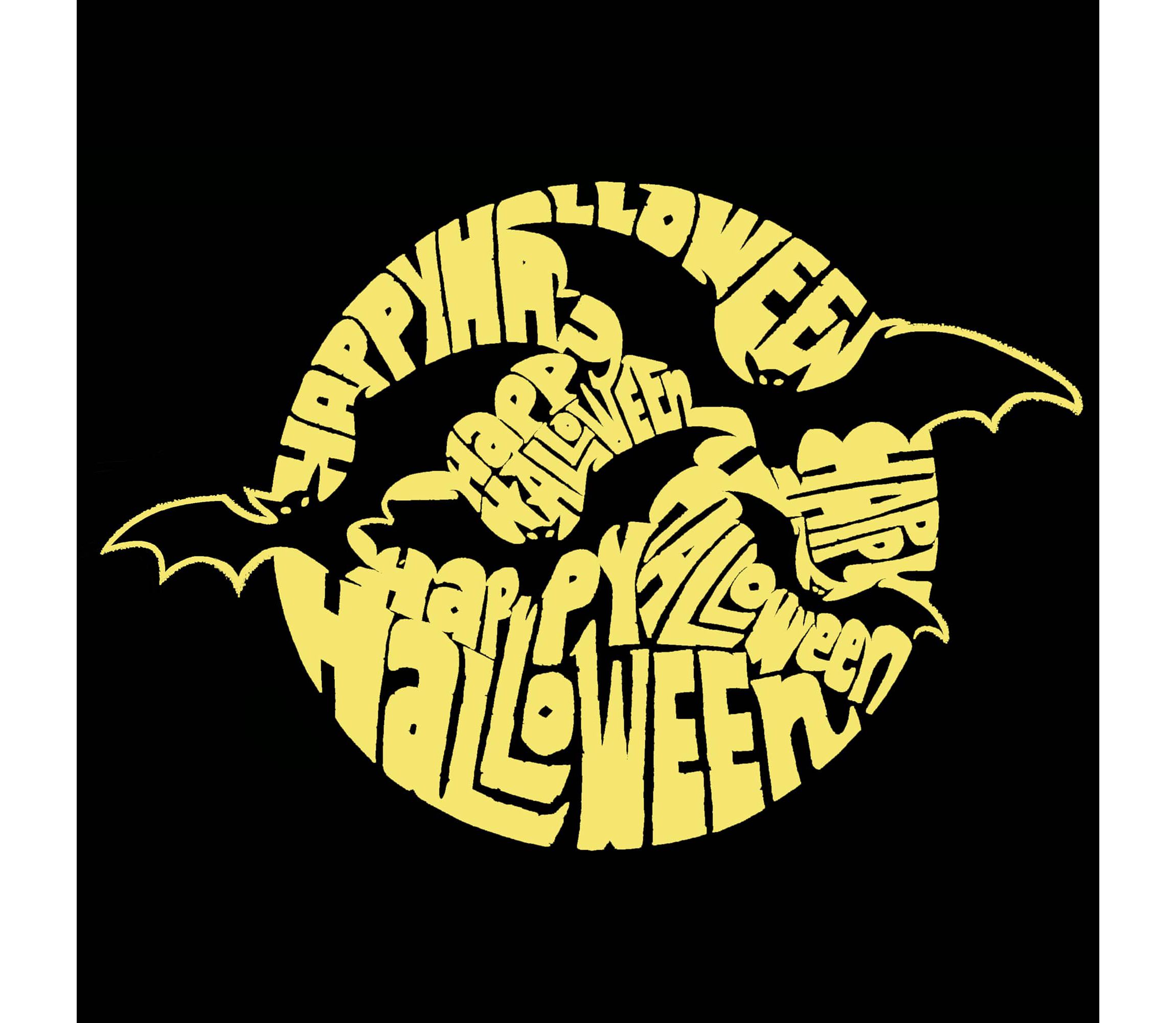 Womens Plus Size Word Art T-shirt - Halloween Bats