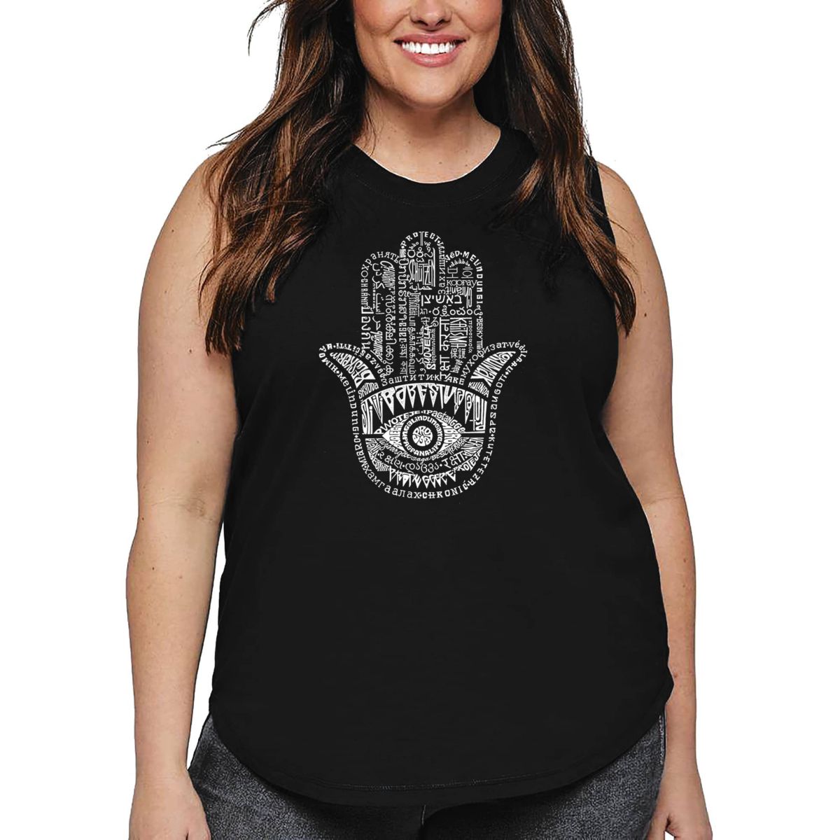 Womens Plus Size Word Art Tank Top - Hamsa
