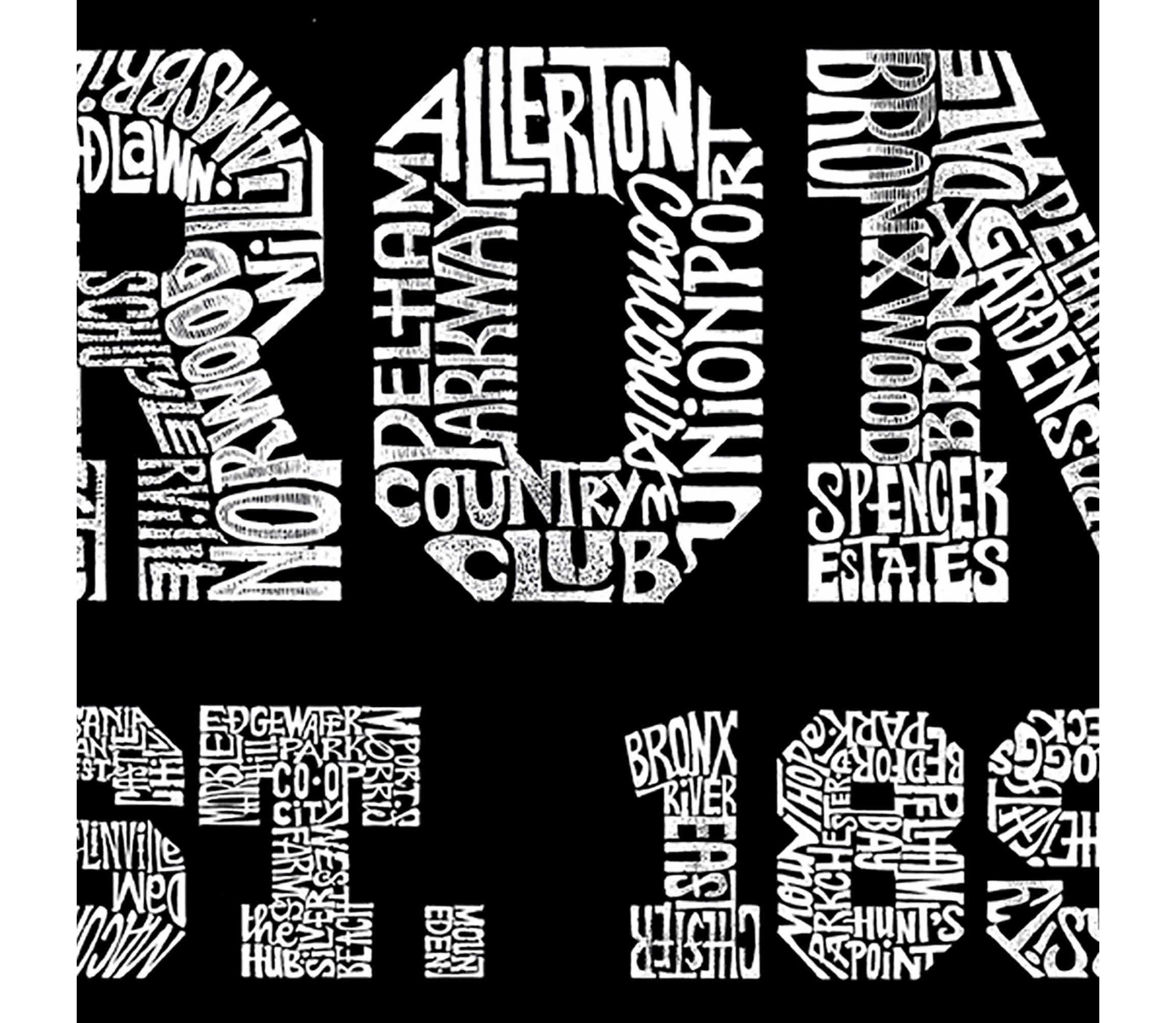 Womens Plus Size Word Art V-Neck - POPULAR NEIGHBORHOODS IN BRONX, NY