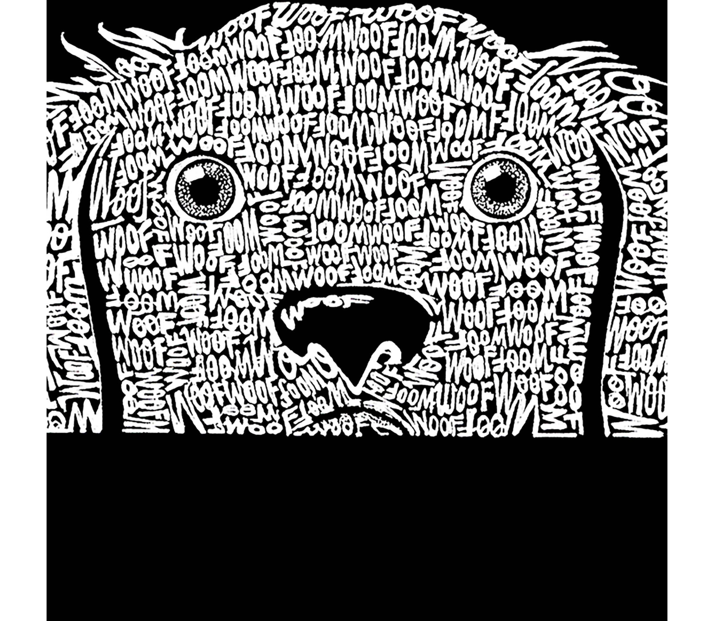 Womens Plus Size Word Art V-Neck - Peeking Dog