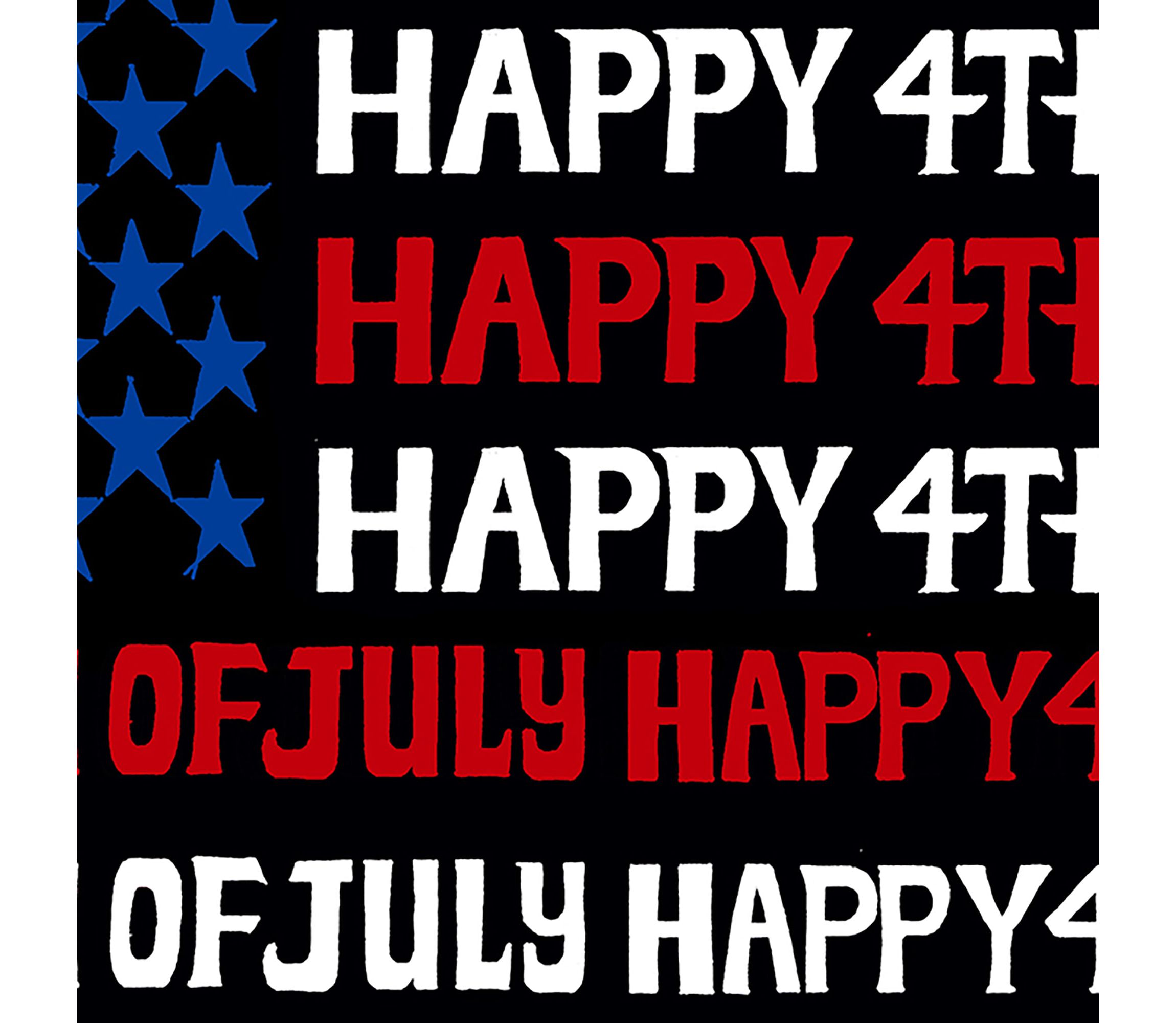 Happy 4th of July - Womens Plus Size Word Art T-Shirt