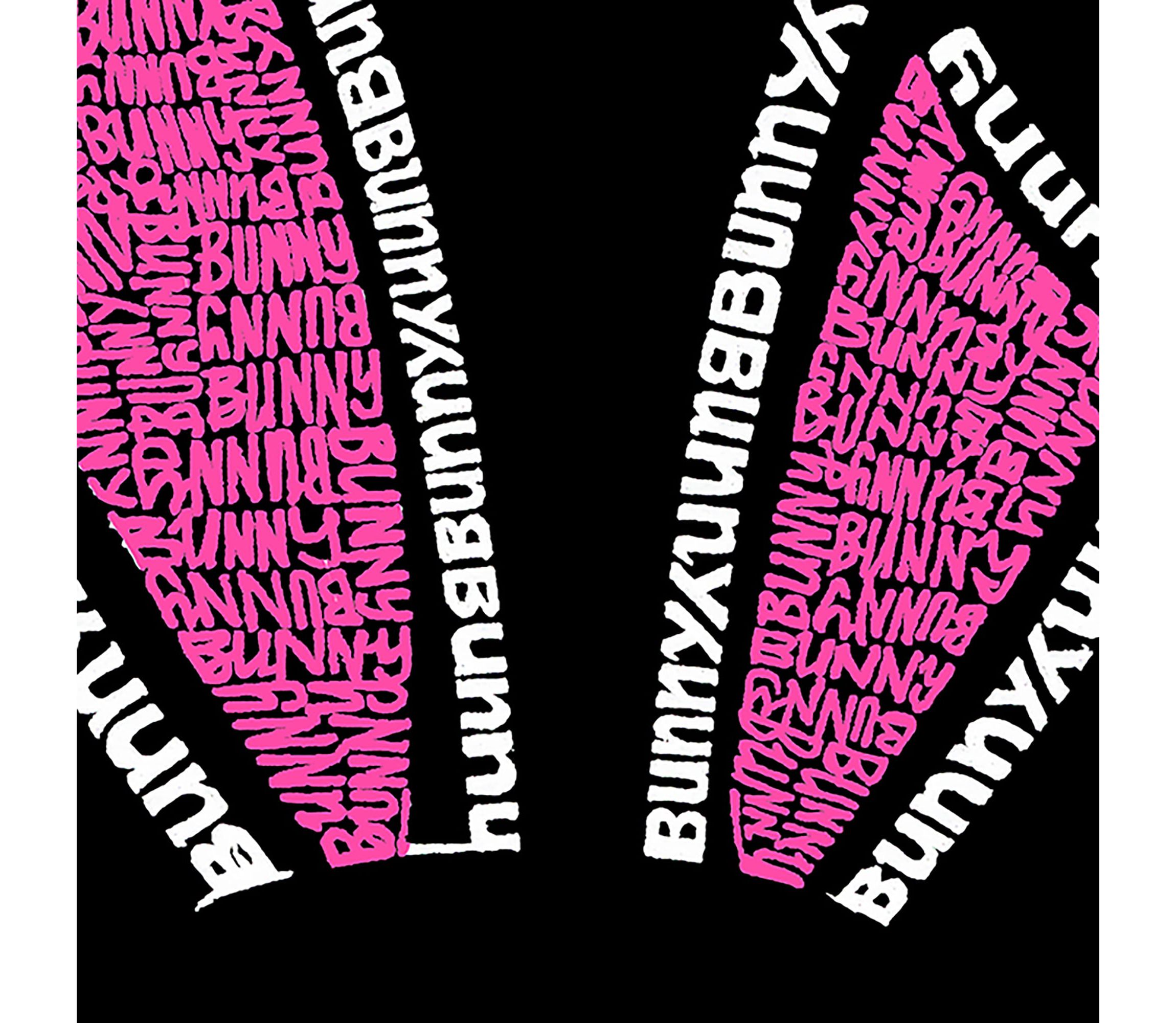 Womens Plus Size Word Art V-Neck - Bunny Ears