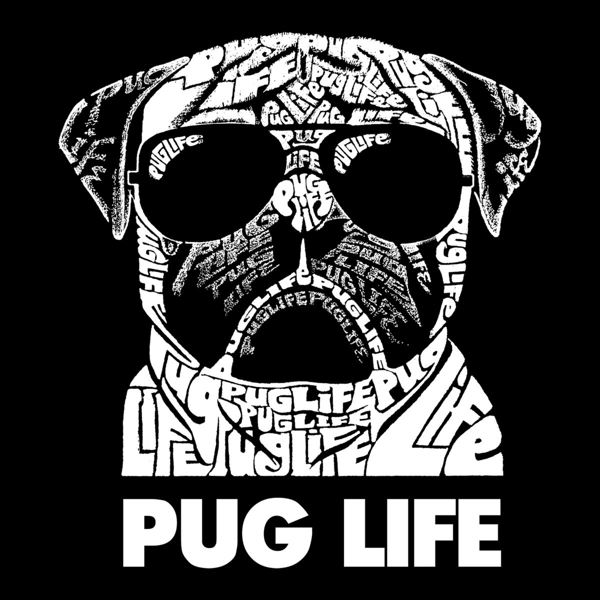 Womens Plus Size Word Art Tank Top - Pug Life