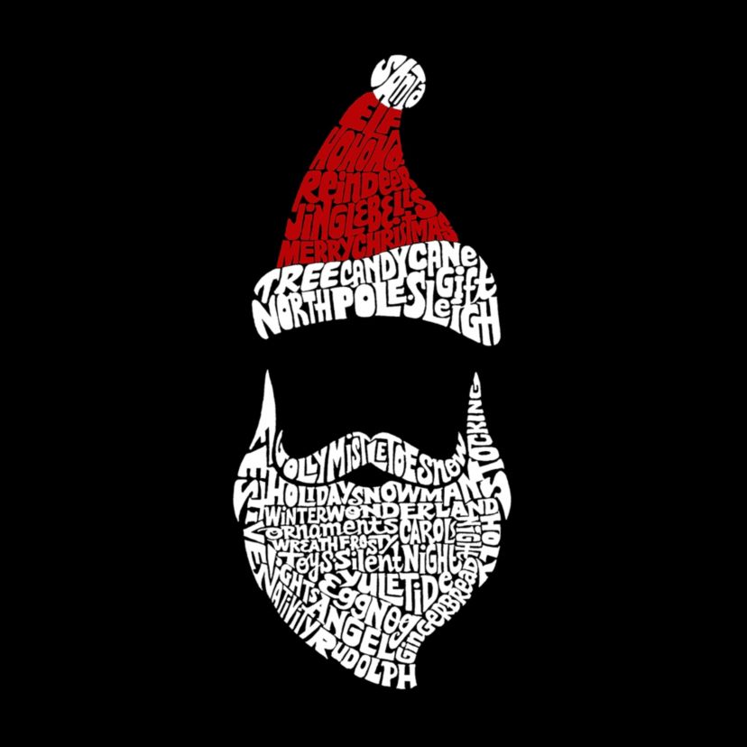 Womens Plus Size Word Art T-shirt - Santa Claus