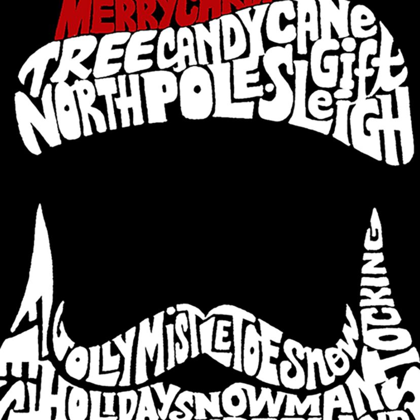 Womens Plus Size Word Art T-shirt - Santa Claus
