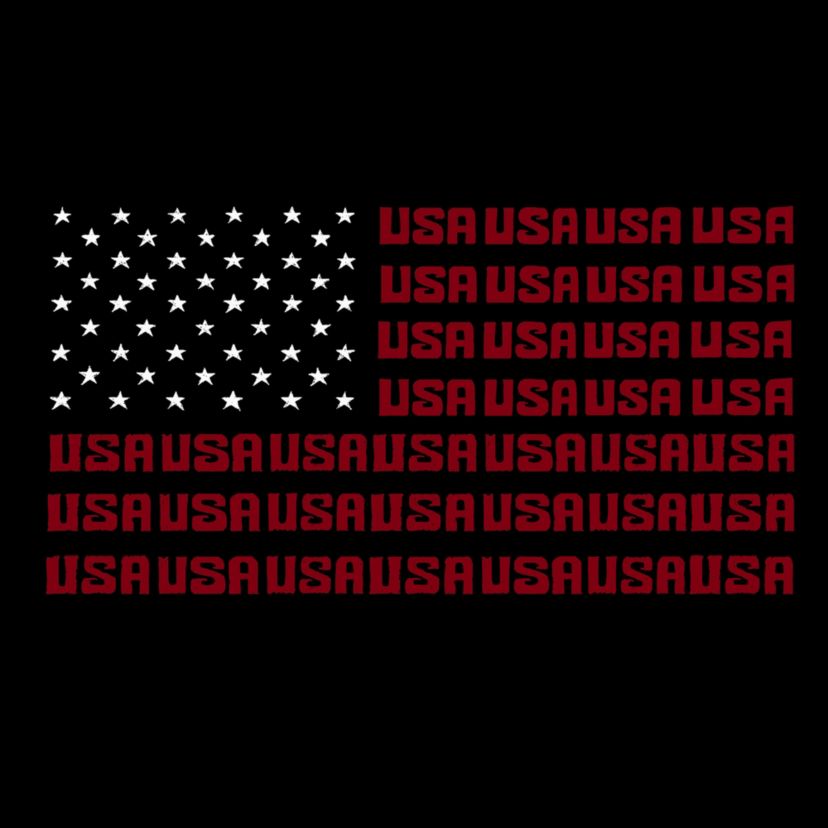 Womens Plus Size Word Art Tank Top - USA Flag