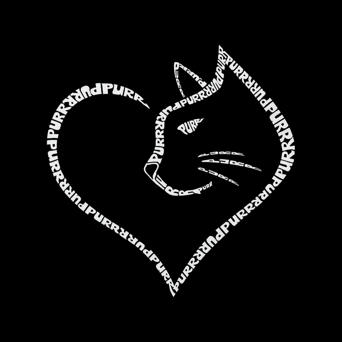 Cat Heart - Womens Plus Size Word Art T-Shirt