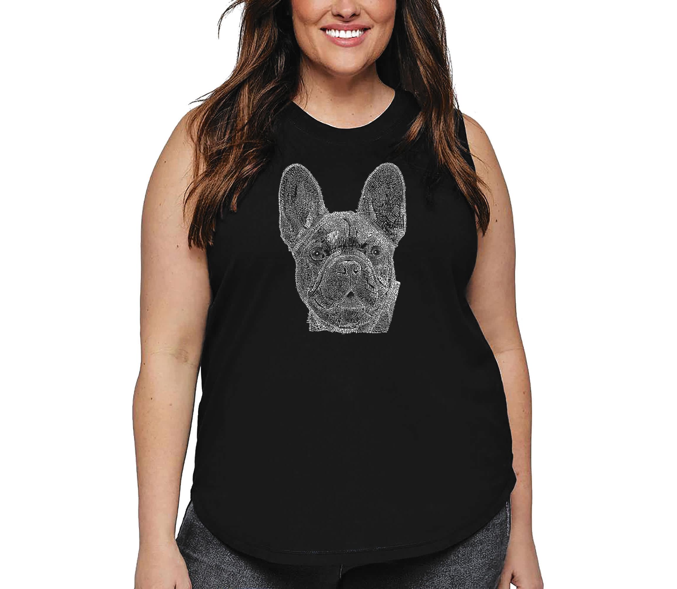 Womens Plus Size Word Art Tank Top - French Bulldog