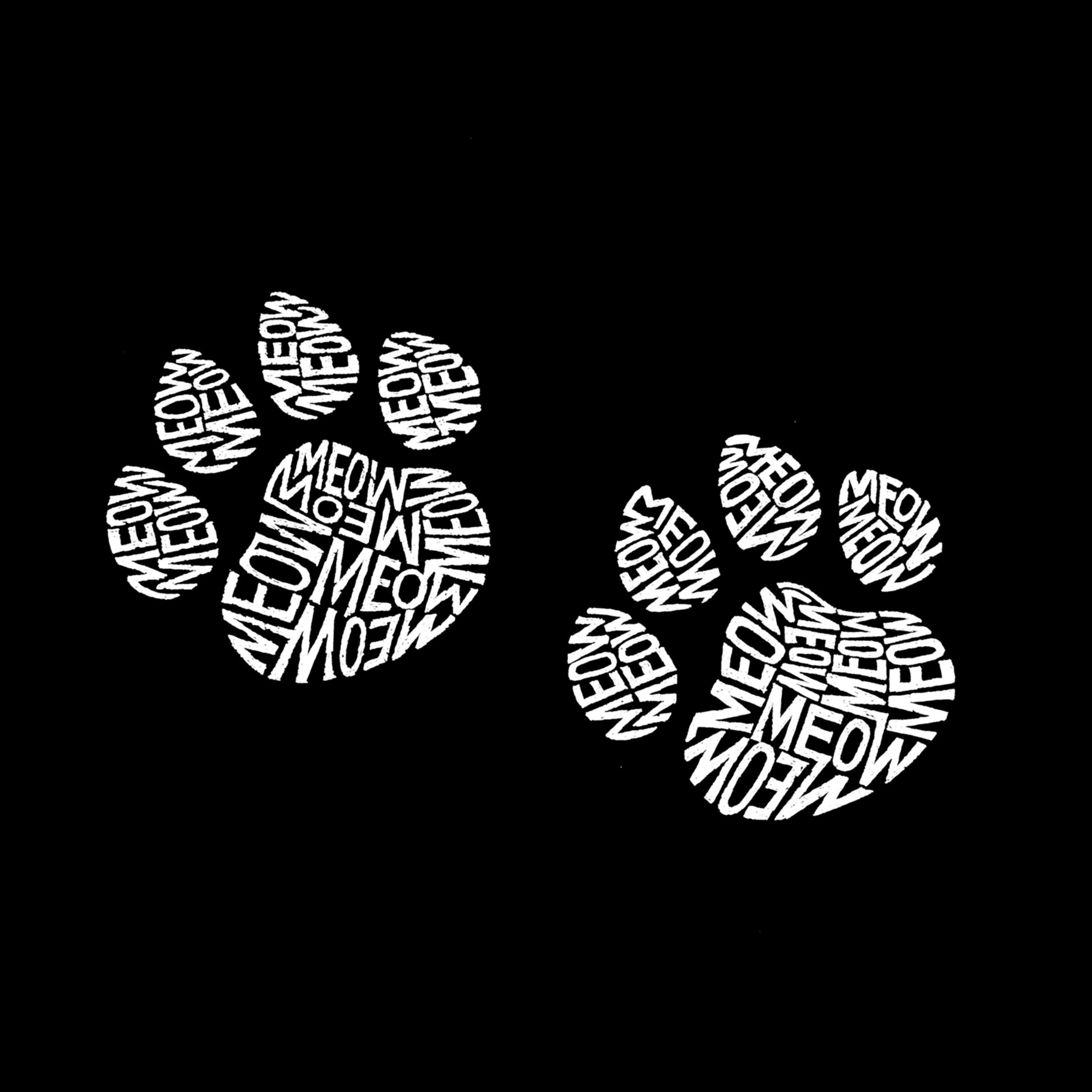 Womens Plus Size Word Art V-Neck - Meow Cat Prints