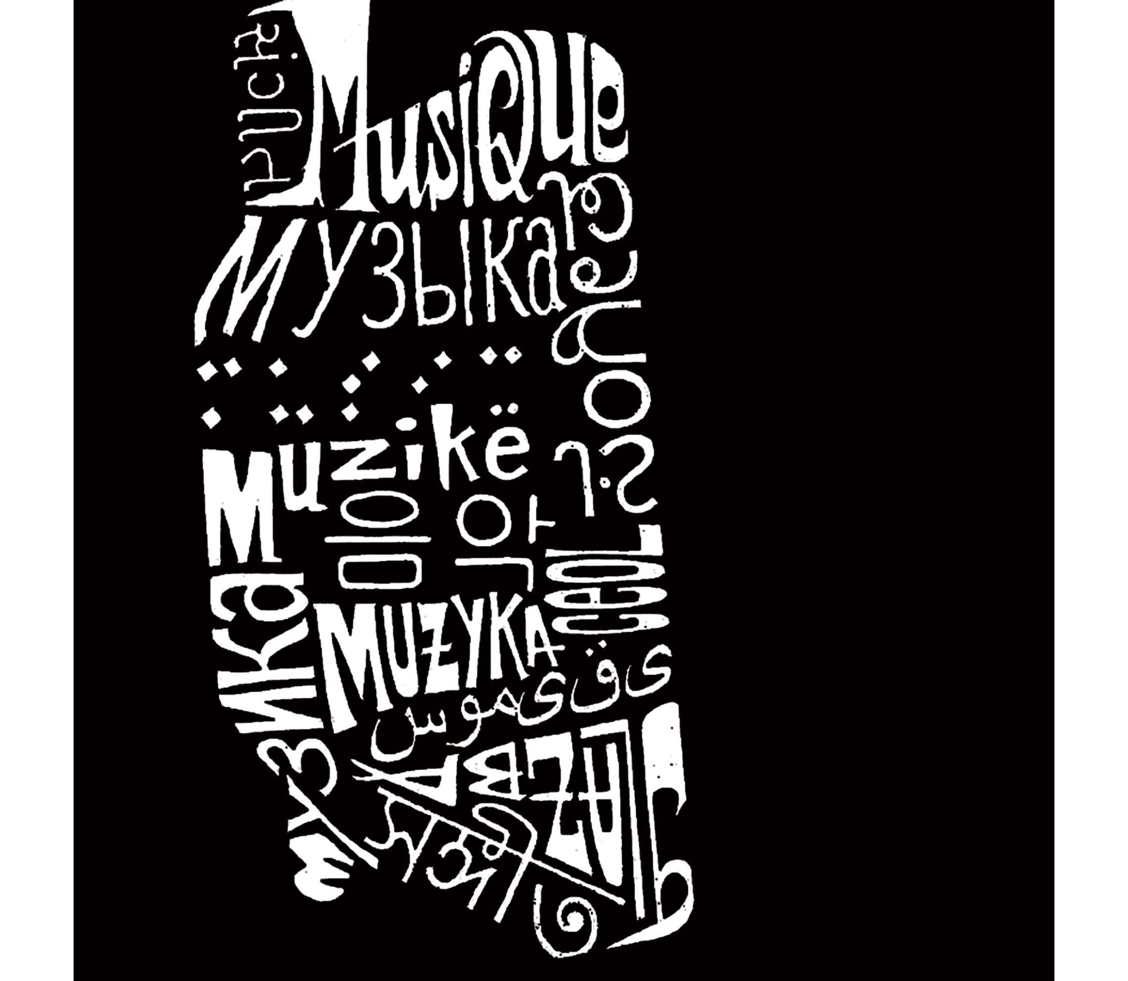 Womens Plus Size Word Art V-Neck - HEADPHONES - LANGUAGES