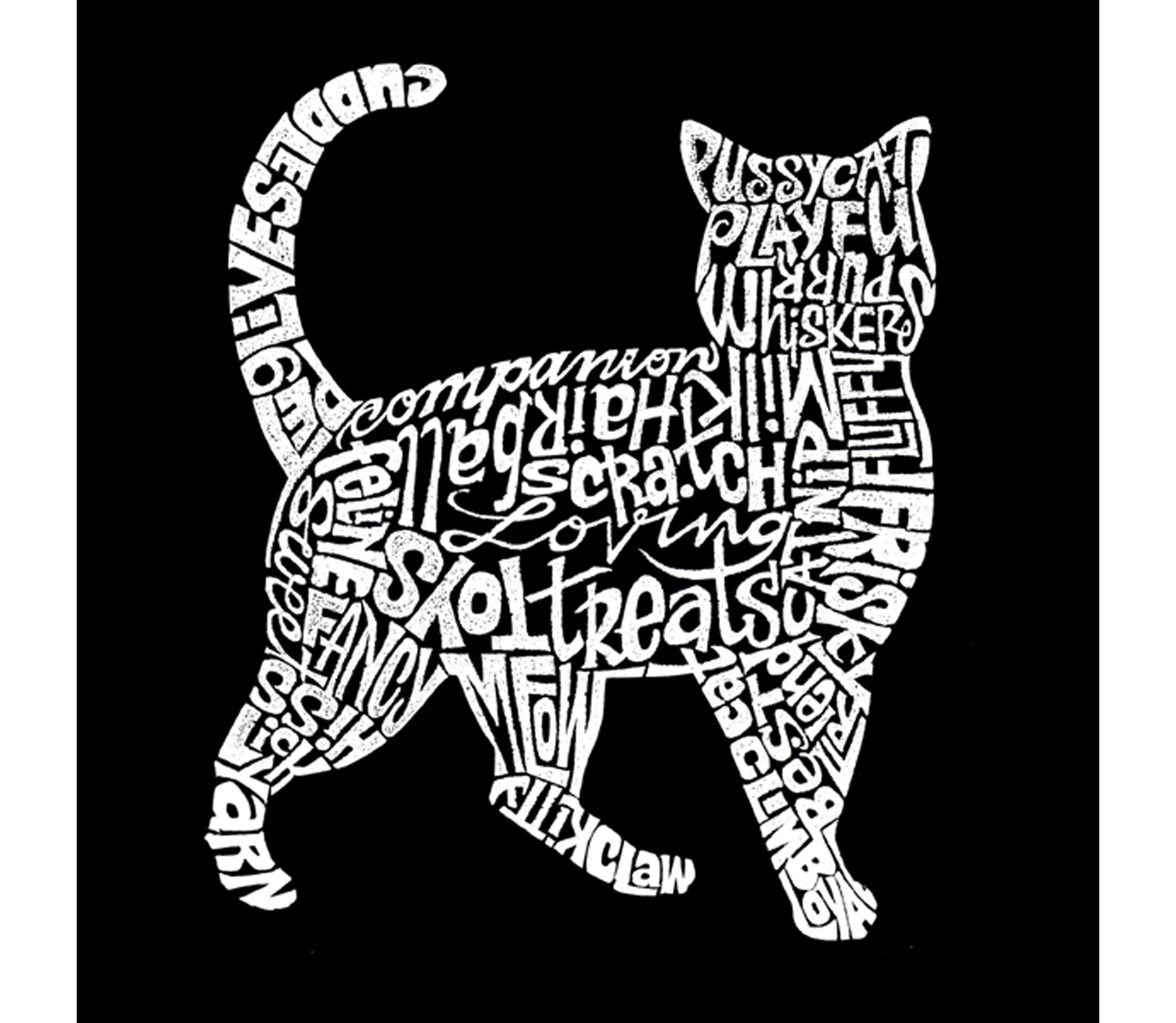 Womens Plus Size Word Art T-shirt - Cat