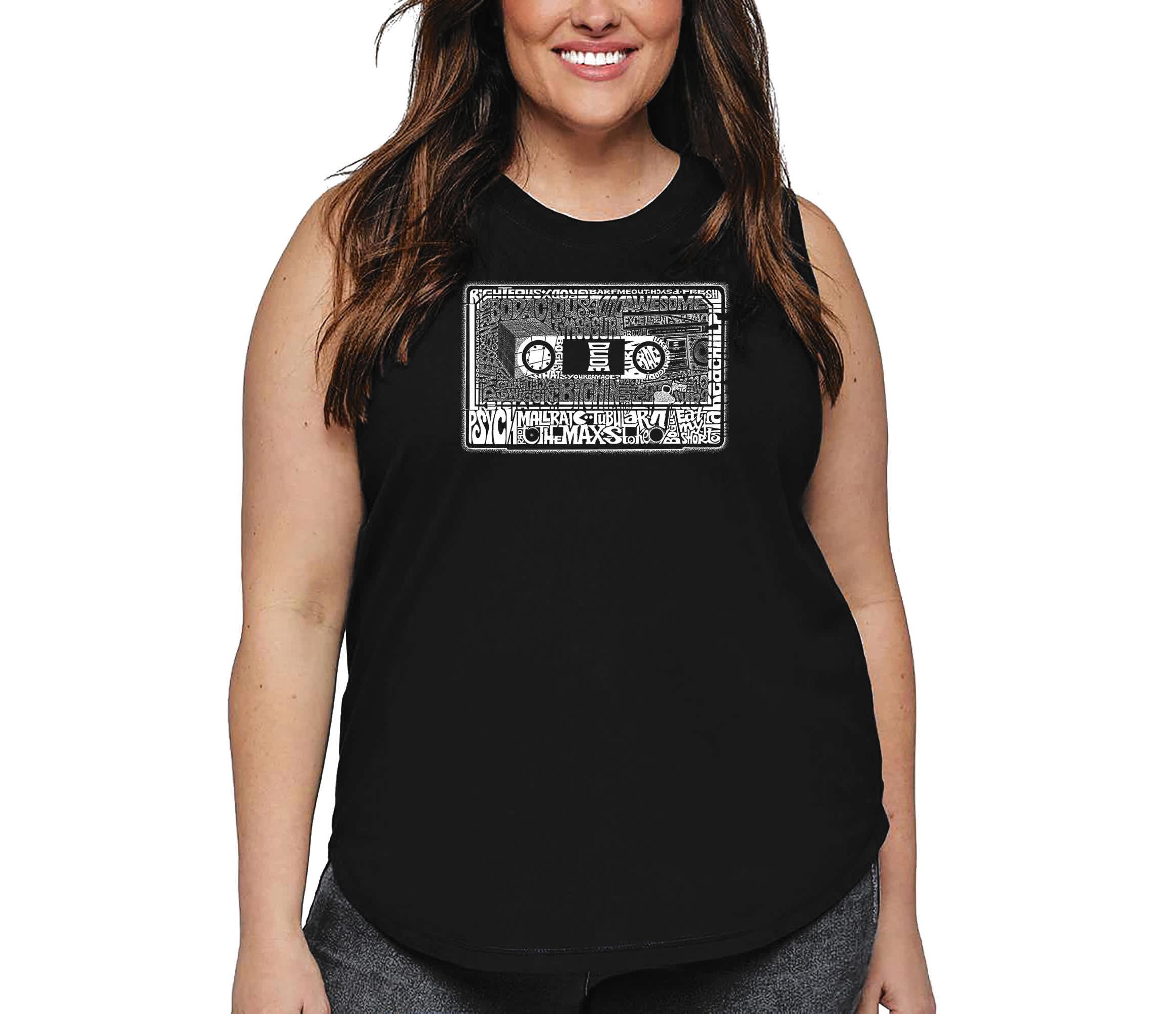 Womens Plus Size Word Art Tank Top - The 80s