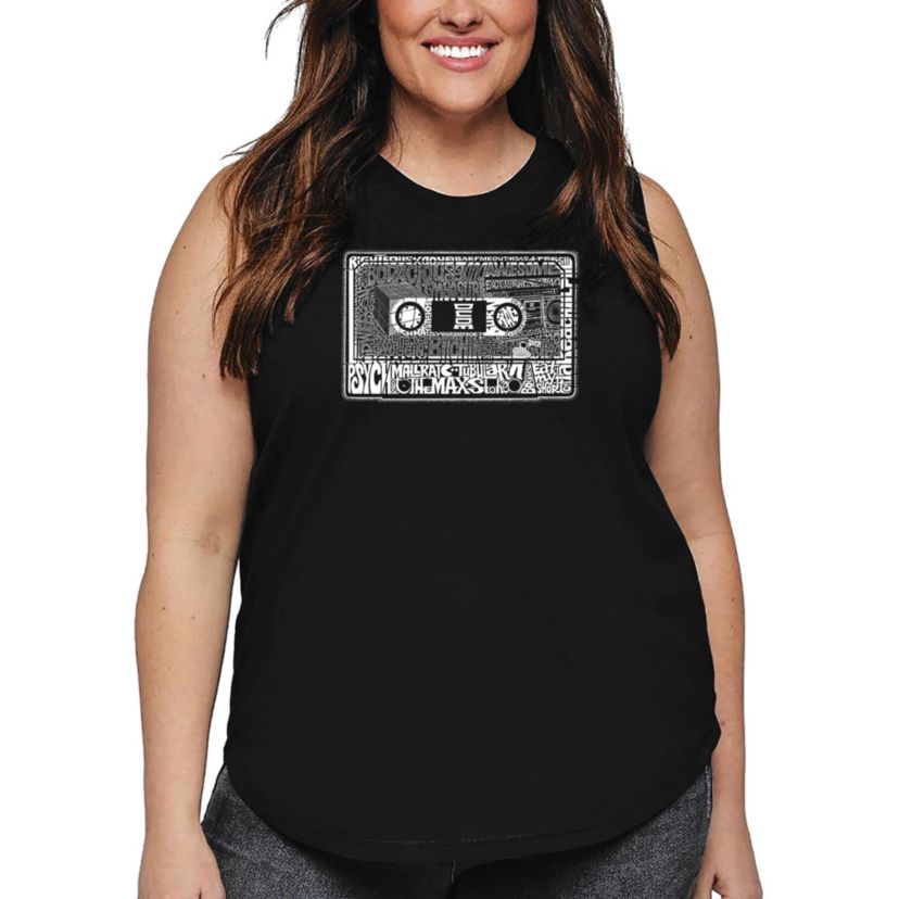 Womens Plus Size Word Art Tank Top - The 80s
