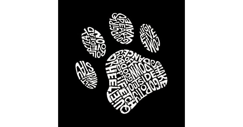Womens Plus Size Word Art Tank Top - Dog Paw