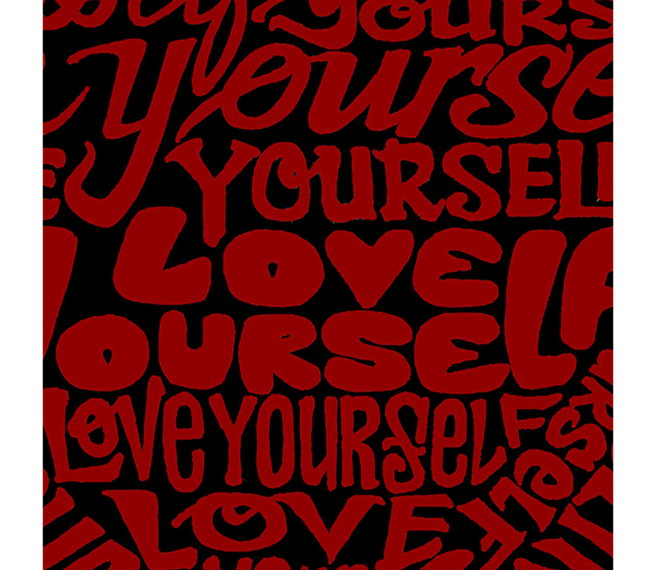 Love Yourself - Womens Plus Size Word Art V-Neck