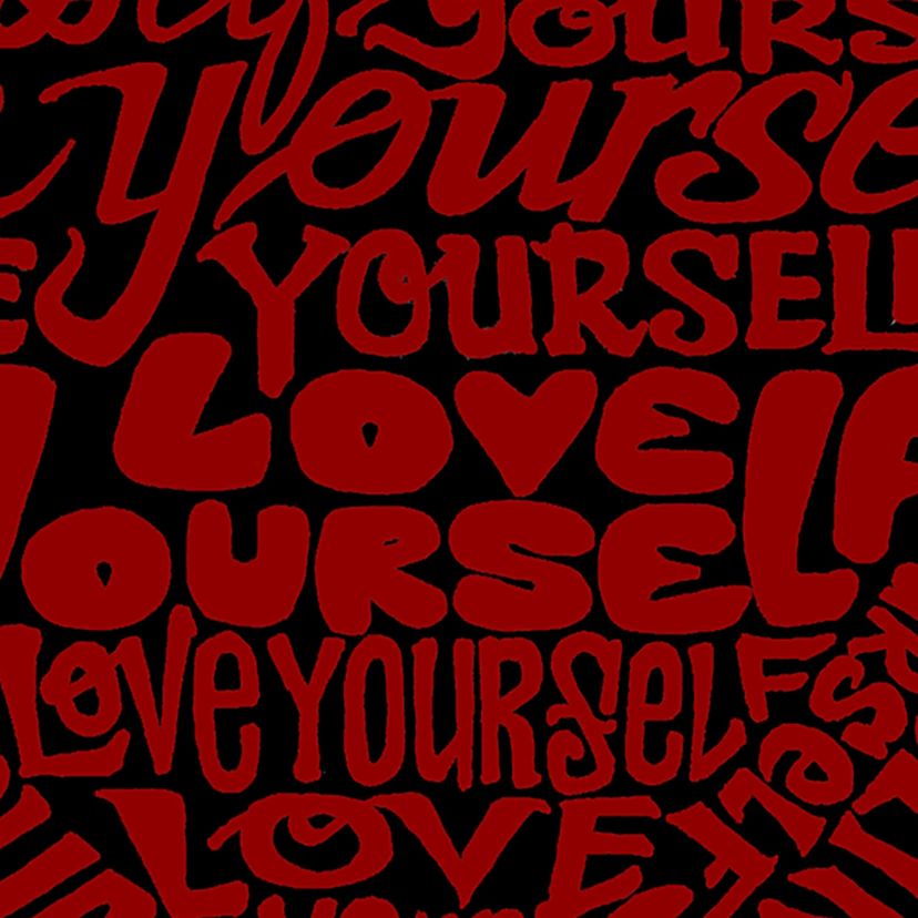 Love Yourself - Womens Plus Size Word Art V-Neck