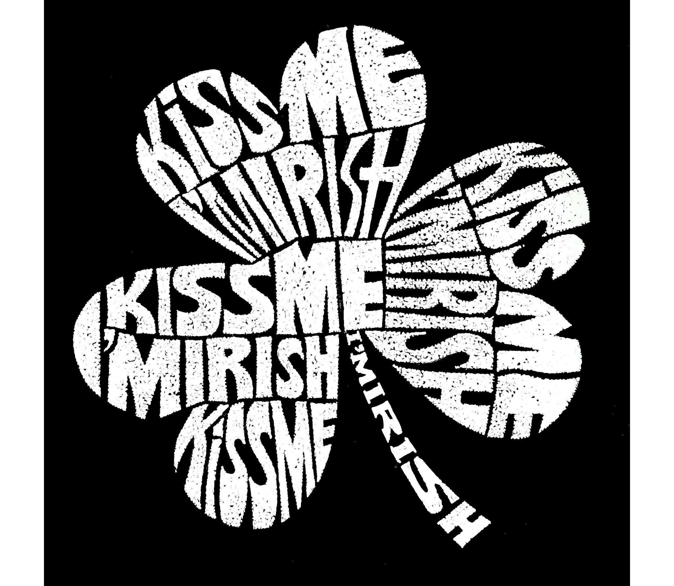 Womens Plus Size Word Art T-shirt - KISS ME IM IRISH