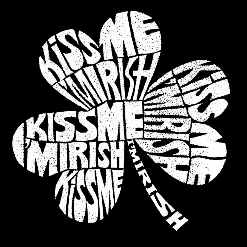 Womens Plus Size Word Art T-shirt - KISS ME IM IRISH