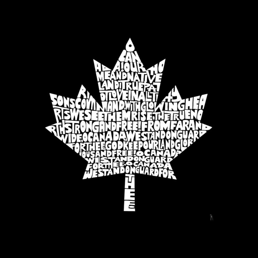 Womens Plus Size Word Art Tank Top - CANADIAN NATIONAL ANTHEM