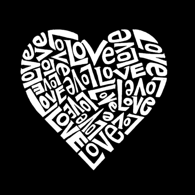 Womens Plus Size Word Art T-shirt - Peace Love Dogs