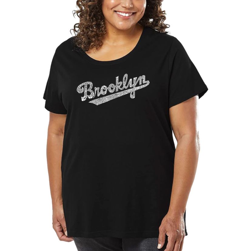 Womens Plus Size Word Art T-shirt - Brooklyn Neighborhoods