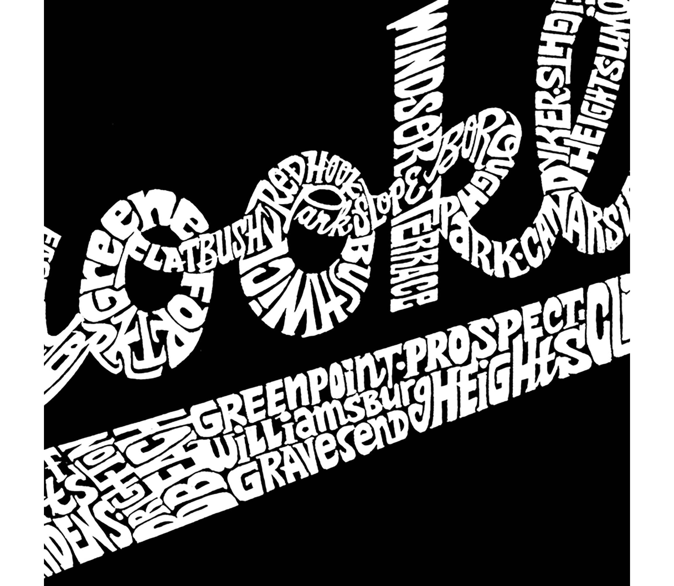 Womens Plus Size Word Art T-shirt - Brooklyn Neighborhoods
