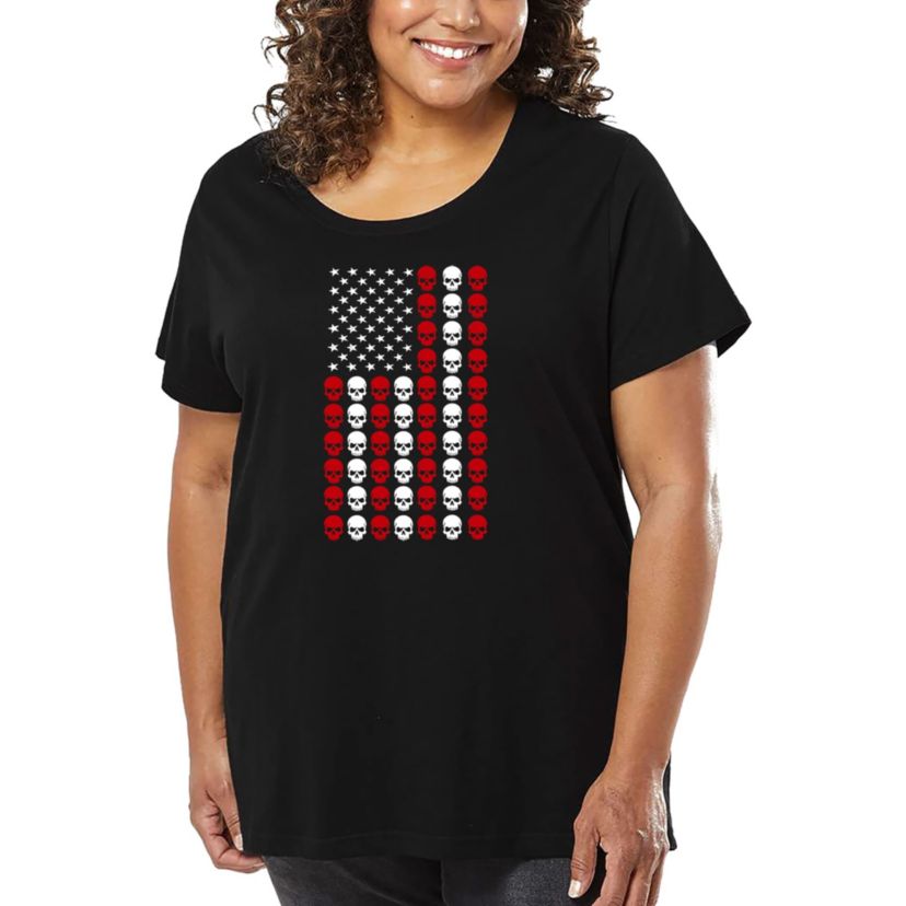Skull Flag - Womens Plus Size Word Art T-Shirt