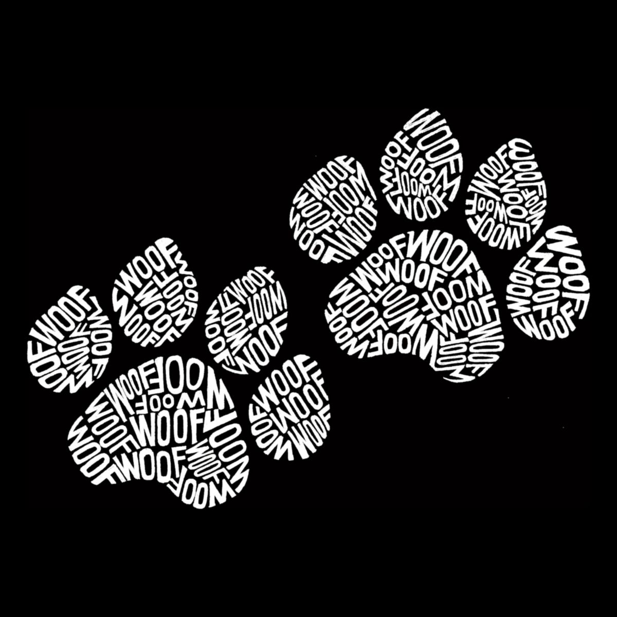 Womens Plus Size Word Art V-Neck - Woof Paw Prints