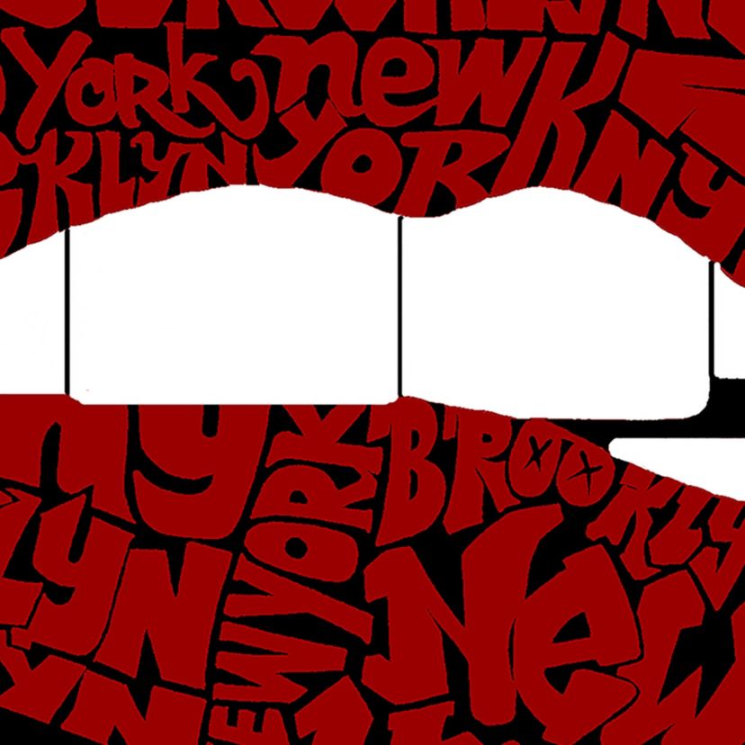 Brooklyn Lips - Womens Plus Size Word Art T-Shirt