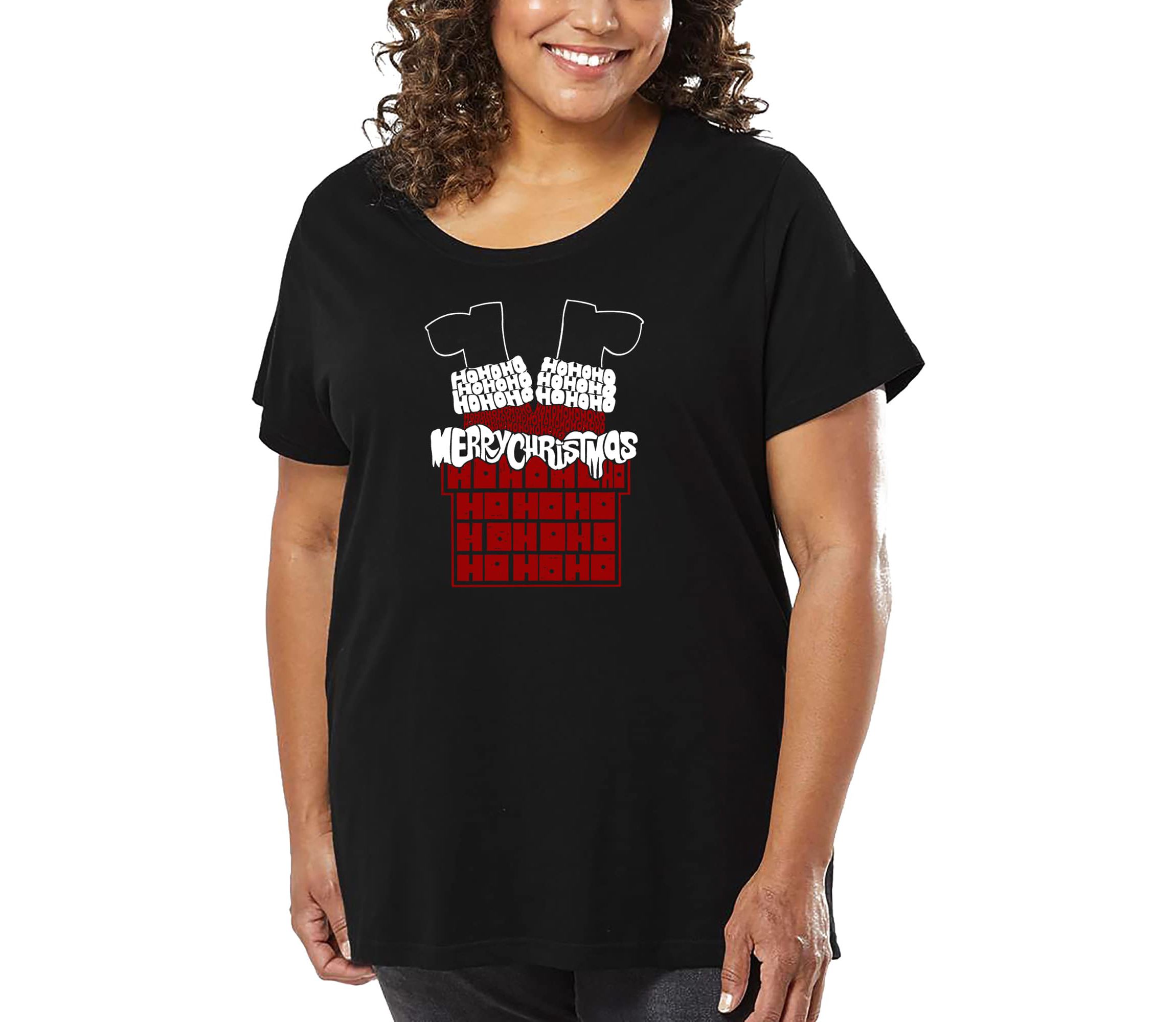 Chimney Santa - Womens Plus Size Word Art T-Shirt