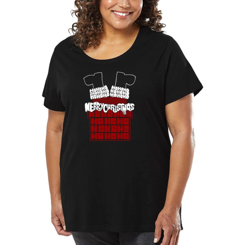 Chimney Santa - Womens Plus Size Word Art T-Shirt