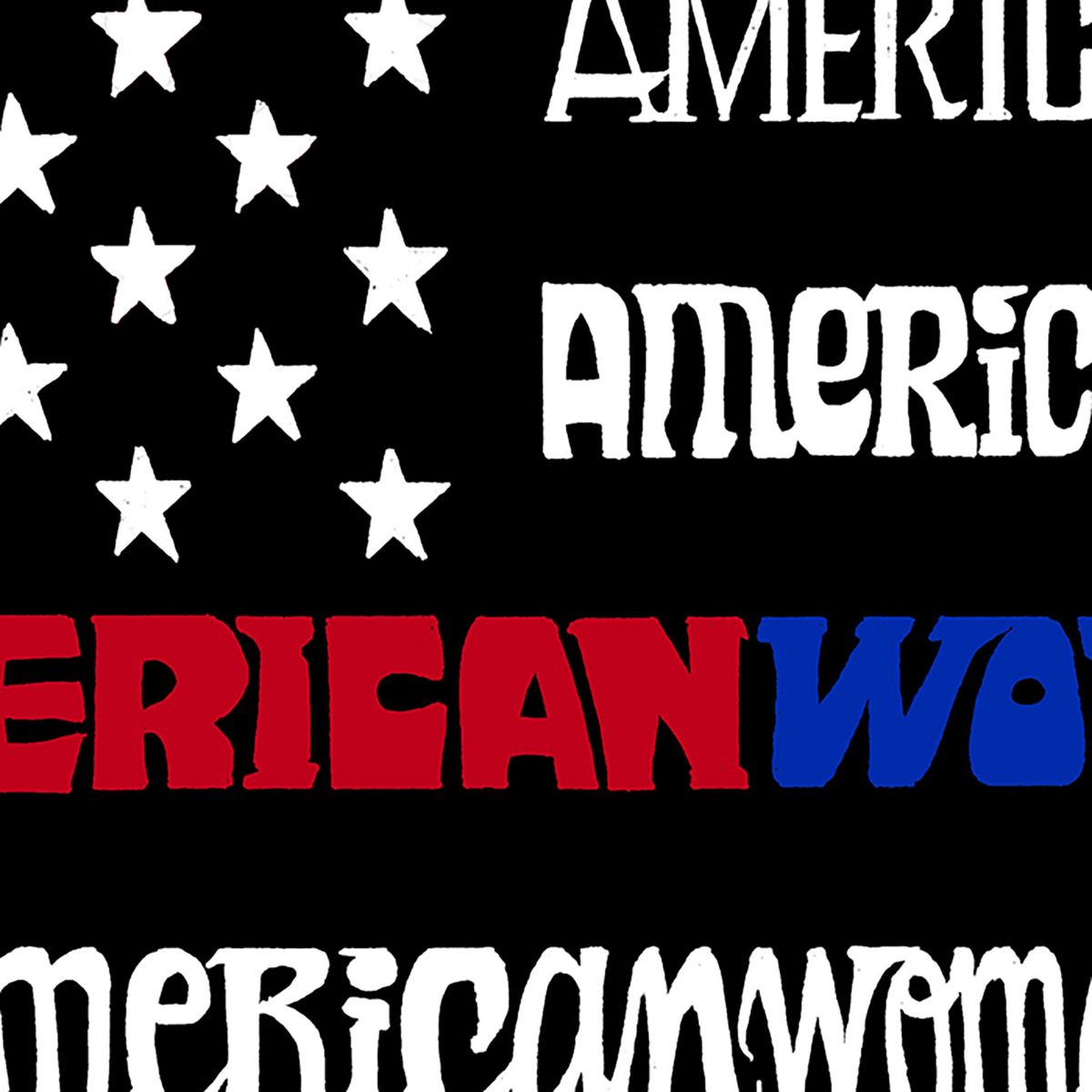 Womens Plus Size Word Art T-shirt - American Woman