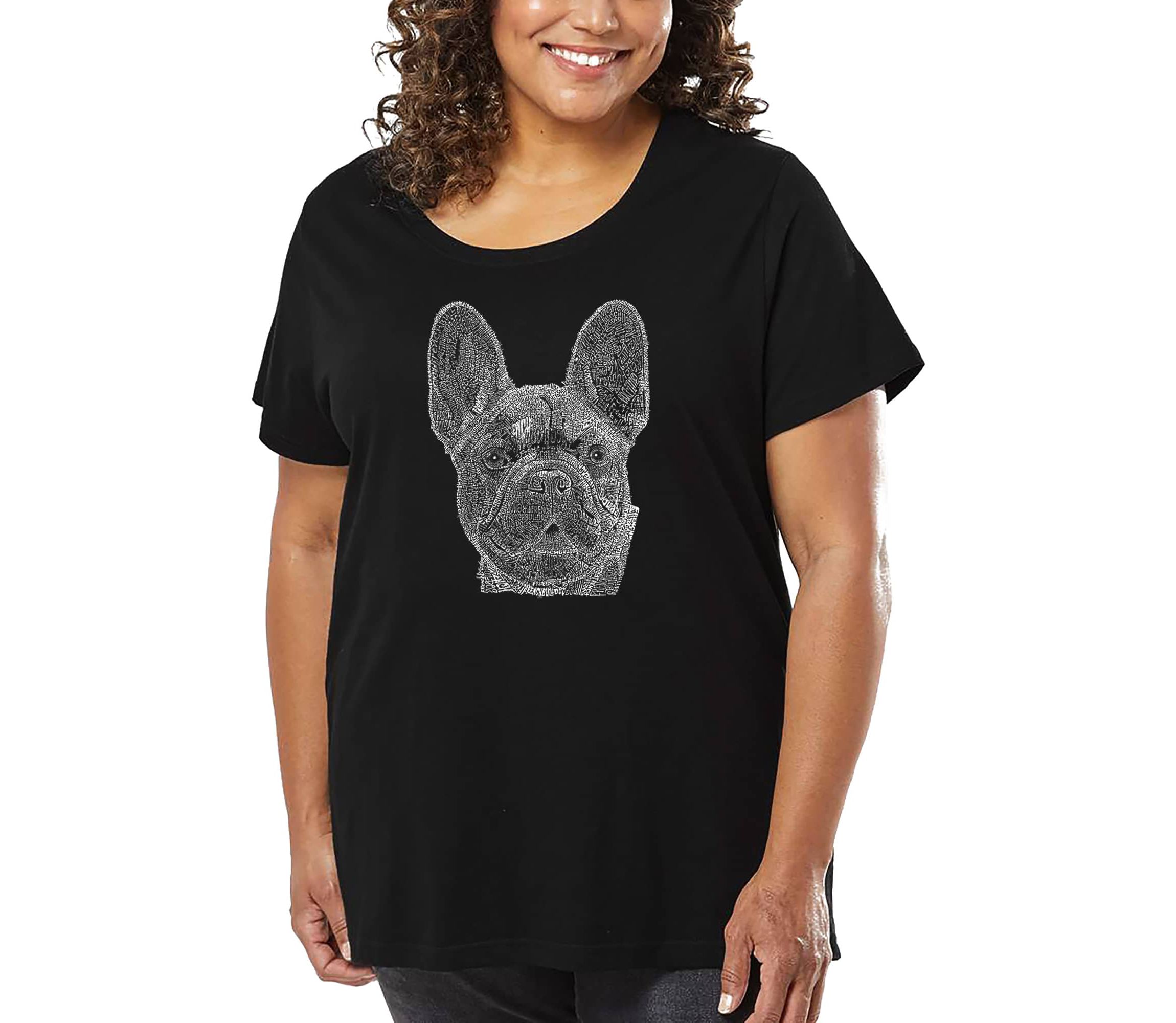 Womens Plus Size Word Art T-shirt - French Bulldog