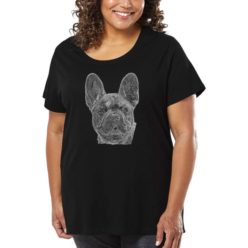 Womens Plus Size Word Art T-shirt - French Bulldog