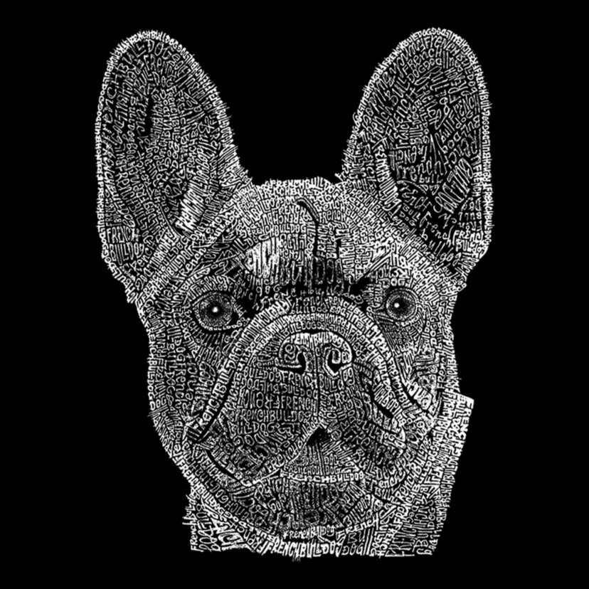 Womens Plus Size Word Art T-shirt - French Bulldog