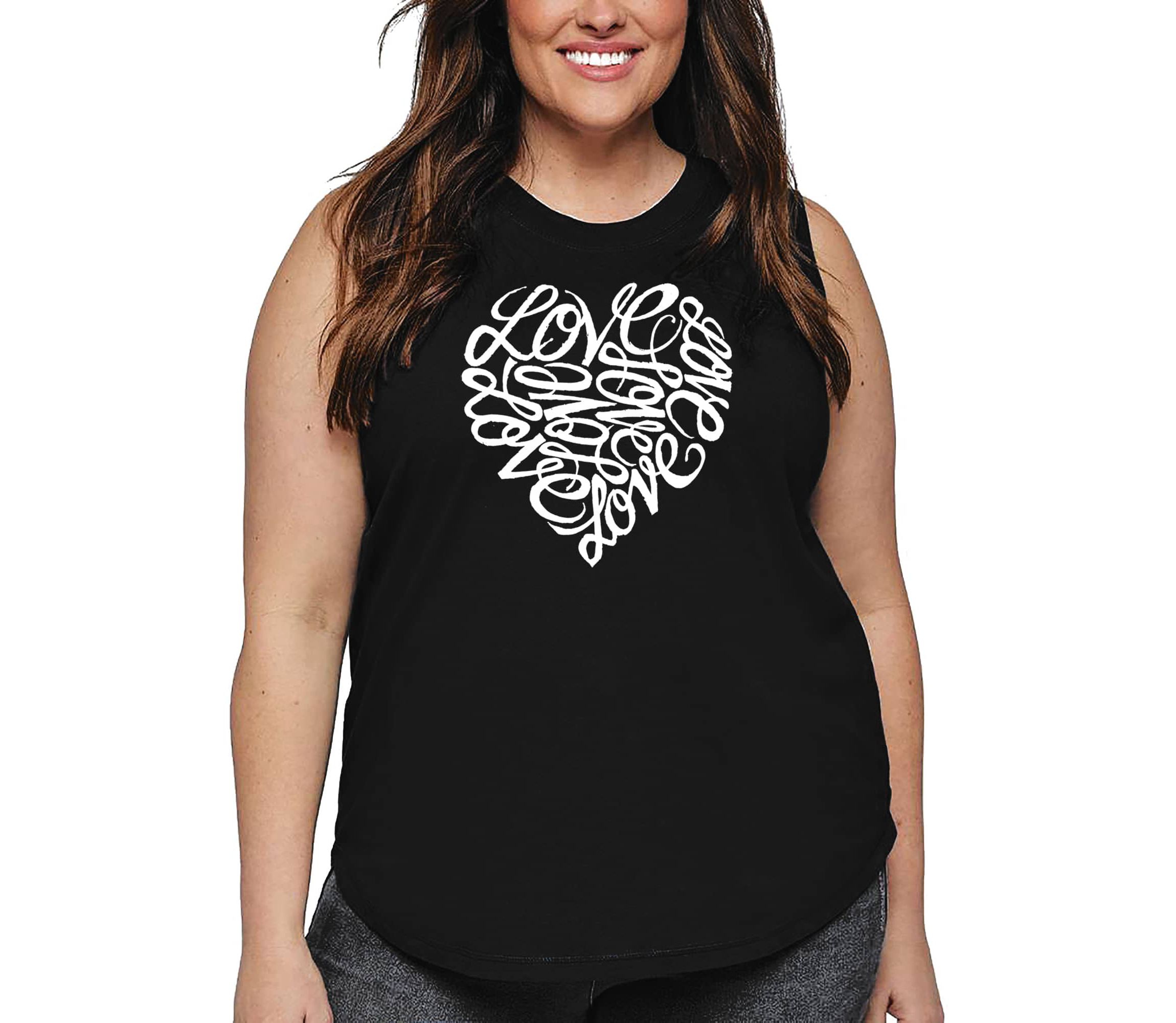 Womens Plus Size Word Art Tank Top - LOVE