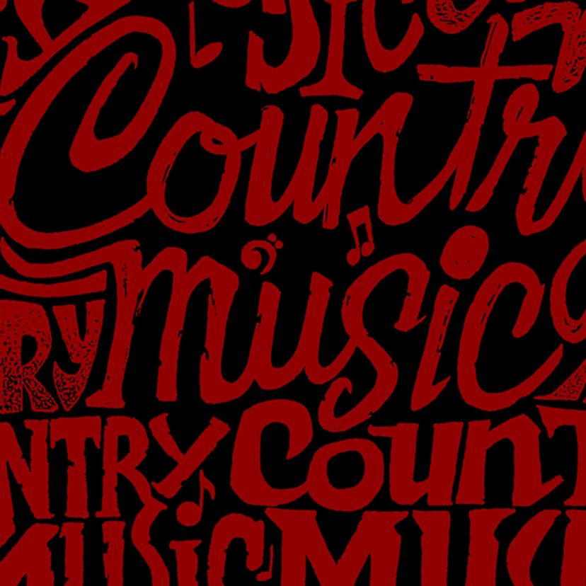 Womens Plus Size Word Art V-Neck - Country Music Heart
